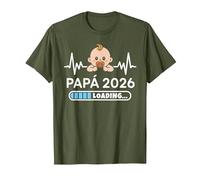 Futuro Papa 2026 Futuro Padre 2026 Cargando Camiseta, Hombre, Verde Oliva, XXL