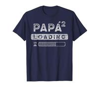 Futuro papá, Anuncio de un niño, 2 Hijo, Expectante Papá Camiseta, Hombre, Azul Marino, L