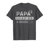 Futuro papá, Anuncio de un niño, 2 Hijo, Expectante Papá Camiseta, Hombre, Jaspeado Oscuro, XL