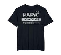 Futuro papá, Anuncio de un niño, 2 Hijo, Expectante Papá Camiseta, Hombre Tallas Grandes, Negro, 4X Alto