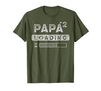 Futuro papá, Anuncio de un niño, 2 Hijo, Expectante Papá Camiseta, Hombre, Verde Oliva, S