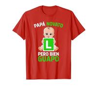 Futuro Papá Novato Primerizo Abuelo Día Padre Bebé Camiseta, Hombre, Rojo, M
