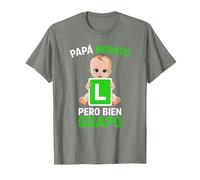 Futuro Papá Novato Primerizo Abuelo Día Padre Bebé Camiseta, Hombre, Verde Militar Jaspeado, 3XL
