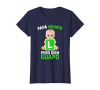 Futuro Papá Novato Primerizo Abuelo Día Padre Bebé Camiseta, Mujer, Azul Marino, XXL
