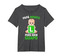 Futuro Papá Novato Primerizo Abuelo Día Padre Bebé Camiseta, Mujer Tallas Grandes, Jaspeado Oscuro, 2XL Grande