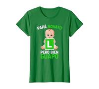 Futuro Papá Novato Primerizo Abuelo Día Padre Bebé Camiseta, Mujer, Verde Kelly, L