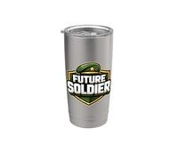 Futuro Soldado Fuerzas Armadas Militares Niño Niña Niño Niños Vaso térmico de acero inoxidable de doble pared