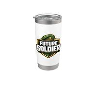 Futuro Soldado Fuerzas Armadas Militares Niño Niña Niño Niños Vaso térmico de acero inoxidable de doble pared