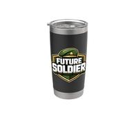Futuro Soldado Fuerzas Armadas Militares Niño Niña Niño Niños Vaso térmico de acero inoxidable de doble pared