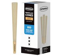 Futurola Conos preenrollados tamaño king sin refinar (marrón holandés, paquete de 800, cono de 109 mm, filtro de 26 mm), hechos a mano con conos franceses ultrafinos, sin aditivos, punta Futurola