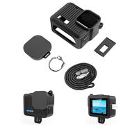 Fututech - Carcasa de silicona para GoPro Hero 4K Funda de protección para lentes y tapas laterales para cámara de acción Kit Accesorios