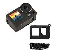 Fututech - Funda protectora de silicona y cordón para DJI Osmo Action 3 protector cubierta para cámara de acción antiarañazos y protección contra el polvo, Negro , Modern