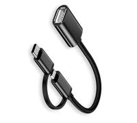 FUUGlan Adaptador USB pequeño de nailon trenzado, cable USB apto para viajes, carcasa de metal para viajes, oficina y necesidades de copia de seguridad de datos