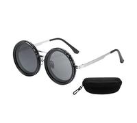 FUUGlan Gafas de sol polarizadas con marco redondo ajustable, ligeras, para playa, ciclismo al aire libre, pesca, atenuación ajustable