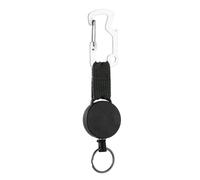 FUUGlan Llavero antirrobo para exteriores, retráctil, soporte para insignias de alambre de acero, hebillas de cuerda de acero, llavero retráctil duradero al aire libre