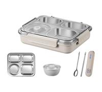 FUUGlan Práctica lonchera a prueba de fugas, caja de comida para estudiantes, caja de almacenamiento de alimentos, caja de almacenamiento de alimentos de acero inoxidable 316, textura para varios