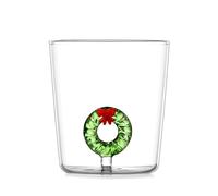 FUUGlan Taza de cristal con temática navideña, taza de cristal única con temática navideña con diseños delicados para varias ocasiones con patrón de corona de vidrio