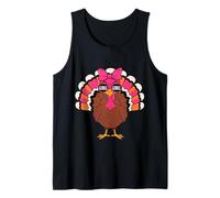FUUNY Turkey with Pink Ribbon Breast Cancer Pink October Camiseta sin Mangas