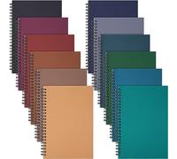 Fuutreo 12 Pcs Spiral Notebook for Work A5 5 x 7 Inch College Ruled Spiral Journal Notebook Kraft Cover Ruled Paper, 12 Color, 60 Sheets, 120 Pages for Office School(Business Color, Classic)