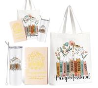 Fuutreo 3 vasos de acero inoxidable de 20 onzas con tapa, bolsa de lona, diario de cuero, regalos de agradecimiento para asistente de enseñanza, asistente de servicio social, 3 unidades