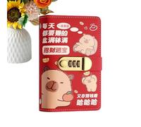 Fuuxtci Carpeta de desafío de ahorro, cuaderno de almacenamiento de dinero de Capybara con cerradura - Carpeta de ahorro | Para autónomos graduados estudiantes principiantes familias parejas adultos