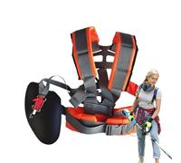 Fuuxtci Correa para Desbrozadora - Arnés de Mochila para Cortacésped | Ajustable Acolchado para Desmalezadora con Cinturón De Soporte para Mantenimiento De Jardines