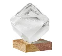 Fuuxtci El dispositivo de previsión meteorológica Storm Glass - Instrumento de predicción en forma de cubo - Estación meteorológica decorativa de vidrio tormenta con pedestal - Para la decoración en