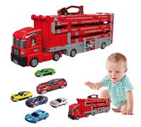 Fuuxtci Juguete De Camión Portacoches | Transportador Plegable para Niños,Pista De Lanzamiento De Coches Y Remolque Desplegable | para Juego En Casa Guardería Preescolar Colegio Interior Viaje