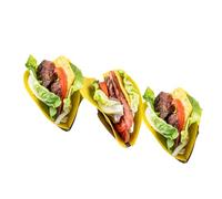 Fuuxtci Soporte para taco - Bandeja de acero inoxidable para | Soporte para tacos de calle | para cumpleaños, barbacoa, buffet, cenas familiares, bar, decoración de frutas