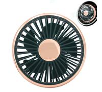 Fuuxtci Ventilador para rejilla de aire del coche - Climatizador Compacto Para Asiento Con Luz LED - Potente Flujo De Aire Refrescante, 3 Velocidades Ajustables Dispositivo Portátil Para Verano Y