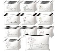 FuWeave 30 piezas de regalos cristianos españoles para mujeres, bolsas de cosméticos religiosos inspiradoras con versículo bíblico, bolsas de maquillaje cristianas con cremallera, bolsas de regalo