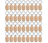 FUWIND 50 Piezas de Etiquetas para Llaves de Madera en, Espacios en para Grabado de Llaves, Madera Sin Terminar,Etiquetas para Llaves para Manualidades DIY, Estilo 16