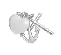 FUWIND Collar Colgante Joyas Bañado Plata fe Esperanza Amor Collar Colgante corazón Ancla Flotante encantos joyería Accesorios Cumpleaños La Fiesta Regalo