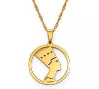FUWIND Collar Colgante Joyas Colgante de Reina egipcia, Collares de Nefertiti para Mujeres y niñas, joyería Africana, joyería de Color Dorado Navidad Cumpleaños Regalo