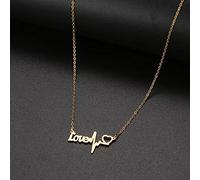 FUWIND Collar Colgante Joyas Collar Love Heartbeat Simple Moda Mujer Colgante en Forma de corazón para Mujer joyería de Compromiso Cumpleaños La Fiesta Regalo