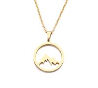 FUWIND Collar Colgante Joyas Collar para Mujer, Hombre, montaña, Colina, Color Dorado, Colgante, Collar, joyería de Compromiso Cumpleaños La Fiesta Regalo