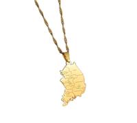 FUWIND Collar Colgante Joyas Collares Colgantes con Nombre de la República de Corea y la Ciudad para Mujeres y niñas, joyería de Corea del Sur, mapas Coreanos Navidad Cumpleaños Regalo