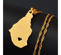 FUWIND Collar Colgante Joyas Collares con Colgante de Mapa de la Isla de Montserrat para Mujeres/niñas, joyería de Color Dorado Navidad Cumpleaños Regalo