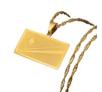 FUWIND Collar Colgante Joyas Collares con la Bandera de la República de Marshall Island para Mujer/niña Color Dorado y joyería Navidad Cumpleaños Regalo