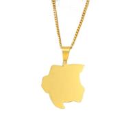 FUWIND Collar Colgante Joyas Color Oro Surinam Mapa Colgante Collares joyería étnica Navidad Cumpleaños Regalo