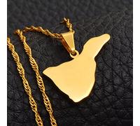 FUWIND Collar Colgante Joyas España Islas Canarias TenerifeMap Colgante Collares para Mujer Chica Color Oro Plata Color Joyería Navidad Cumpleaños Regalo