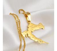 FUWIND Collar Colgante Joyas Mapa de Croacia y Ciudades, Collares con Colgante de Nombre, Color Dorado, Mujeres, niñas, mapas de la joyería croata Navidad Cumpleaños Regalo