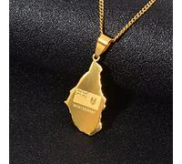 FUWIND Collar Colgante Joyas Mapa de Montserrat Reino Unido Colgante y Collares de Cadena Fina Montserrat Mapas Joyas Navidad Cumpleaños Regalo