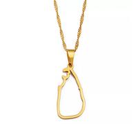FUWIND Collar Colgante Joyas Mapa de Sri Lanka, Collares con Colgantes de Contorno, Collares para Mujeres y niñas, mapas de Sri Lanka de Color Dorado, joyería patriótica Navidad Cumpleaños Regalo