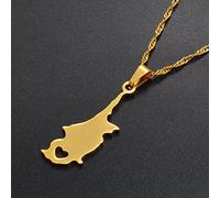 FUWIND Collar Colgante Joyas Mapa del país de Chipre Collares Pendientes Joyas de Color Dorado Mapas de Kibris Patrióticos Navidad Cumpleaños Regalo