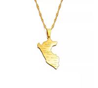FUWIND Collar Colgante Joyas Perú Mapa Wity Ciudad Nombre Colgante Collares para Mujeres Hombres Mapa de Perú joyería peruana Navidad Cumpleaños Regalo