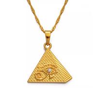 FUWIND Collar Colgante Joyas Pirámides egipcias y Collar con Colgante de Ojo para Mujer y niña, joyería Africana de Color Dorado, jeroglíficos de Egipto Navidad Cumpleaños Regalo