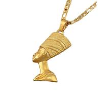 FUWIND Collar Colgante Joyas Reina egipcia Nefertiti Colgante Collares Mujeres Hombres Joyería Joyería Africana Navidad Cumpleaños Regalo