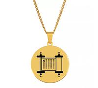 FUWIND Collar Colgante Joyas Torá judía, Mezquita de sinagoga, Collares con Colgante de judaísmo de Hanukkah, Adornos israelíes, joyería de Israel Navidad Cumpleaños Regalo