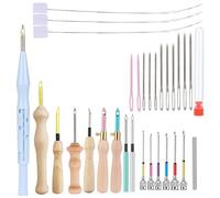 FUWIND Kit de agujas de perforación, kits de bordado de aguja de perforación para bordado de hilo dental para principiantes